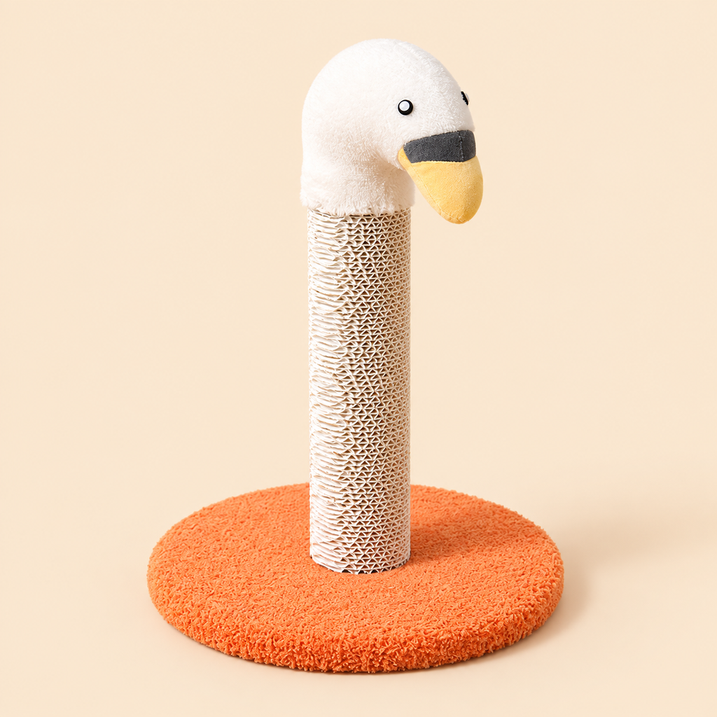 Corrugated paper cat scratching board, cat toy, durable and non-shedding, flamingo cat scratching post, claw sharpening tool, self-entertaining cat toy