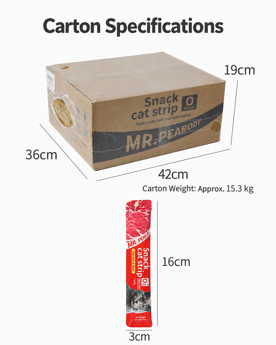 Wholesale beef-flavored cat treats for foreign trade, nutritional strips for kitten weight gain, pet food, cat fish oil wet food packs